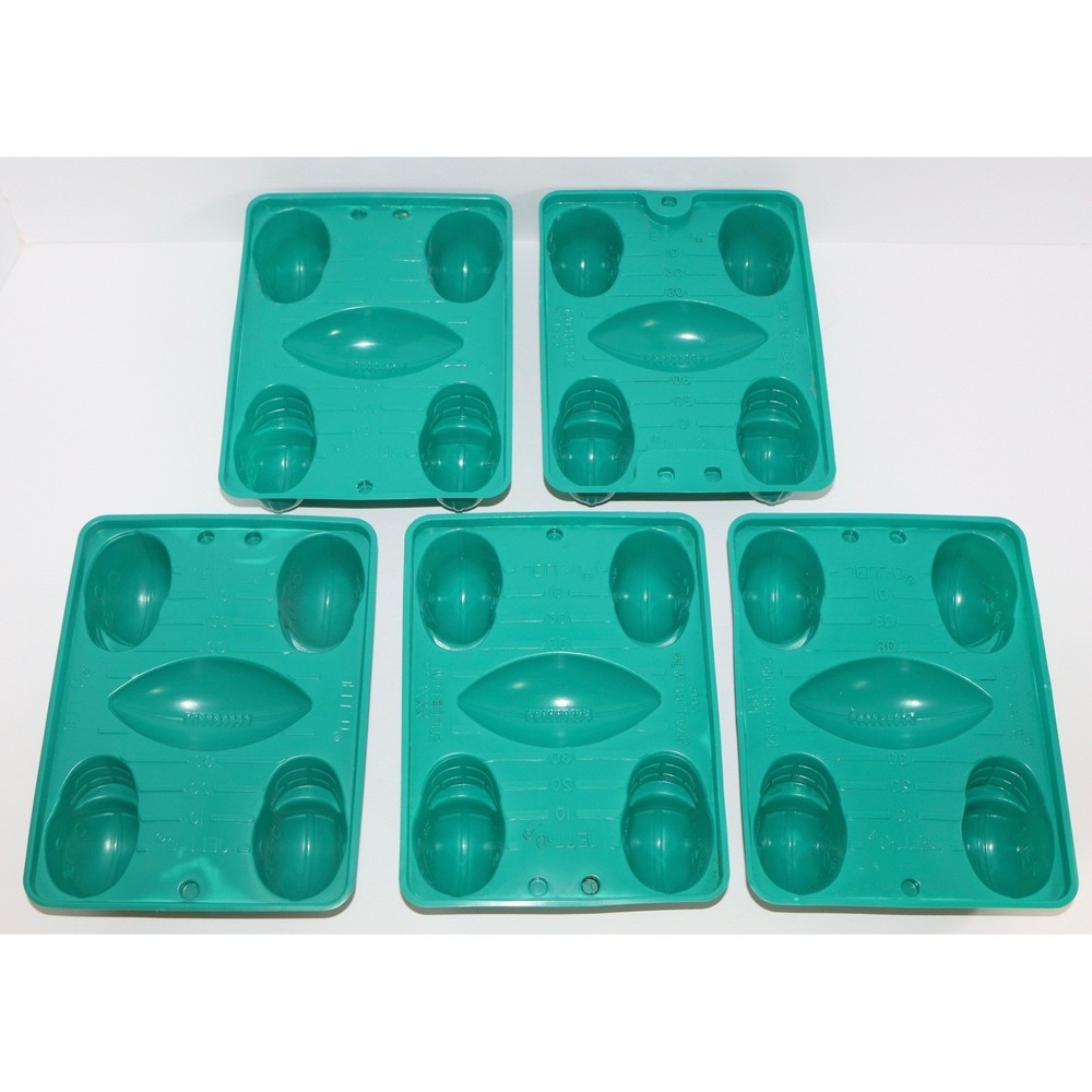 Vintage Jell-O Super Bowl XXXI NFL Football Helmet Gelatin Molds Set of 5 Teal